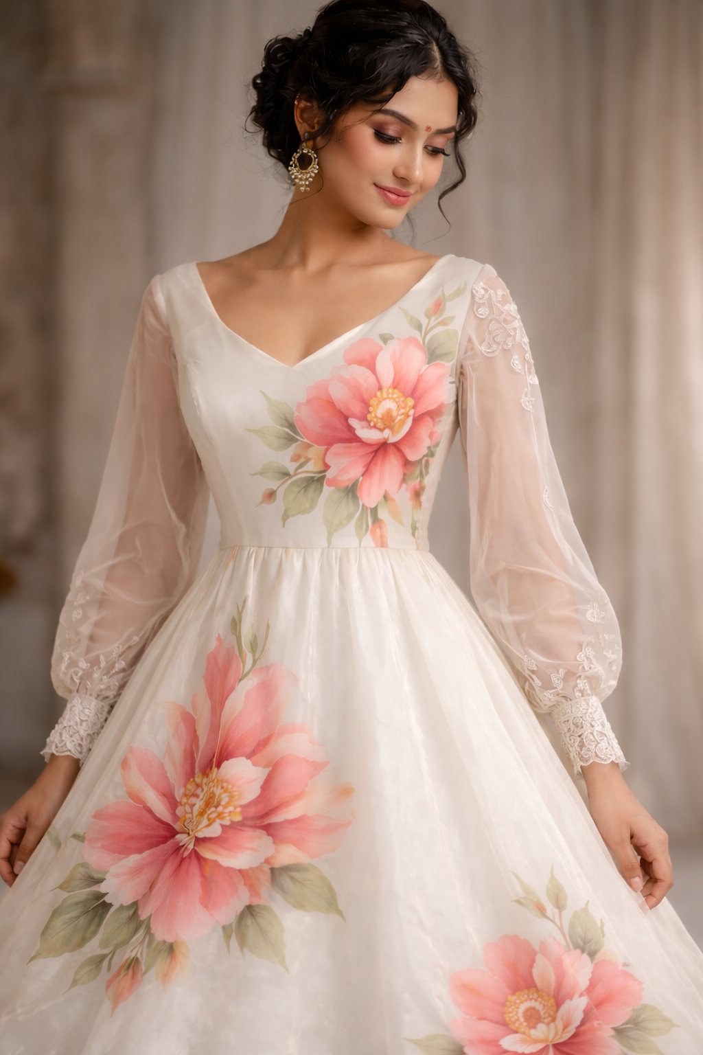 “Pushpāṅganā”- A Hand-Painted gown