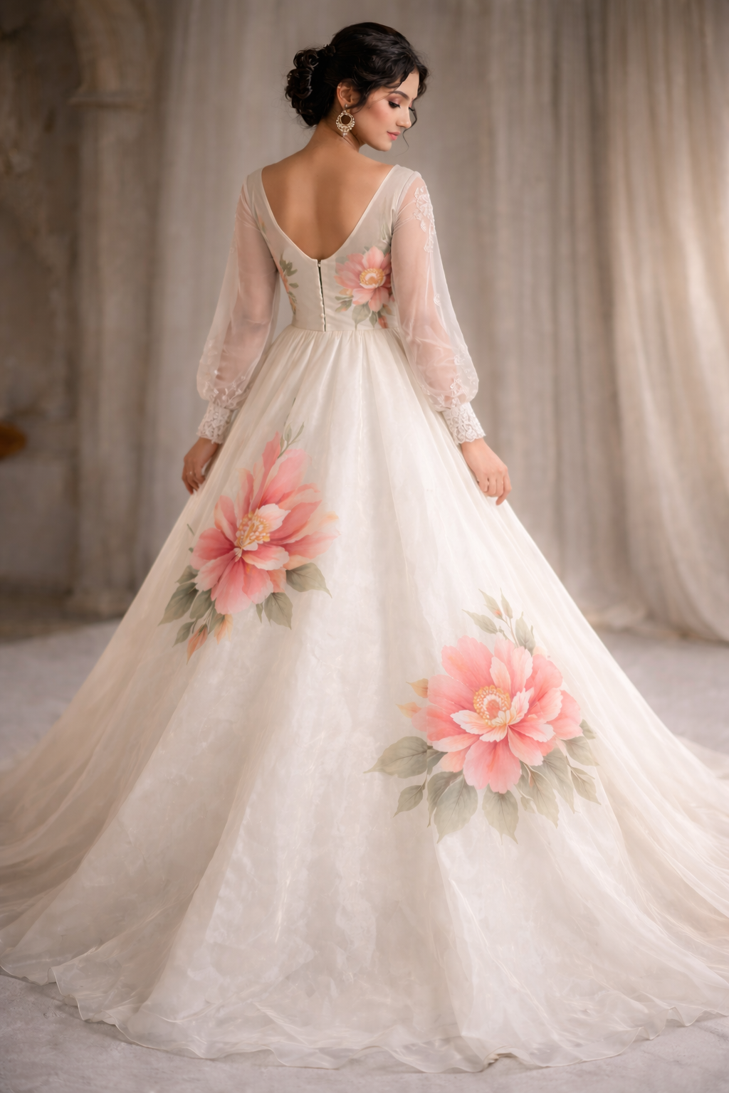 “Pushpāṅganā”- A Hand-Painted gown