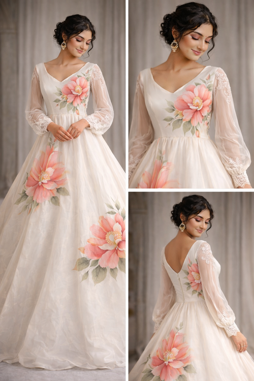 “Pushpāṅganā”- A Hand-Painted gown