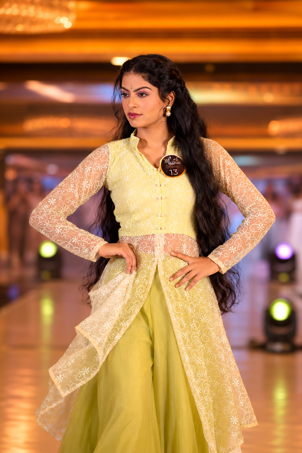 Pistachio Noor Embroidered Fusion Set