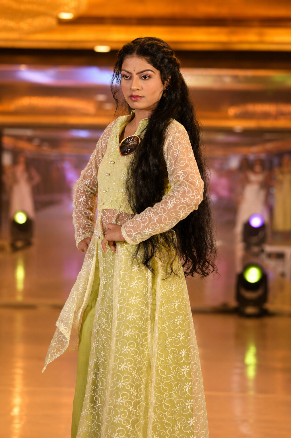 Pistachio Noor Embroidered Fusion Set