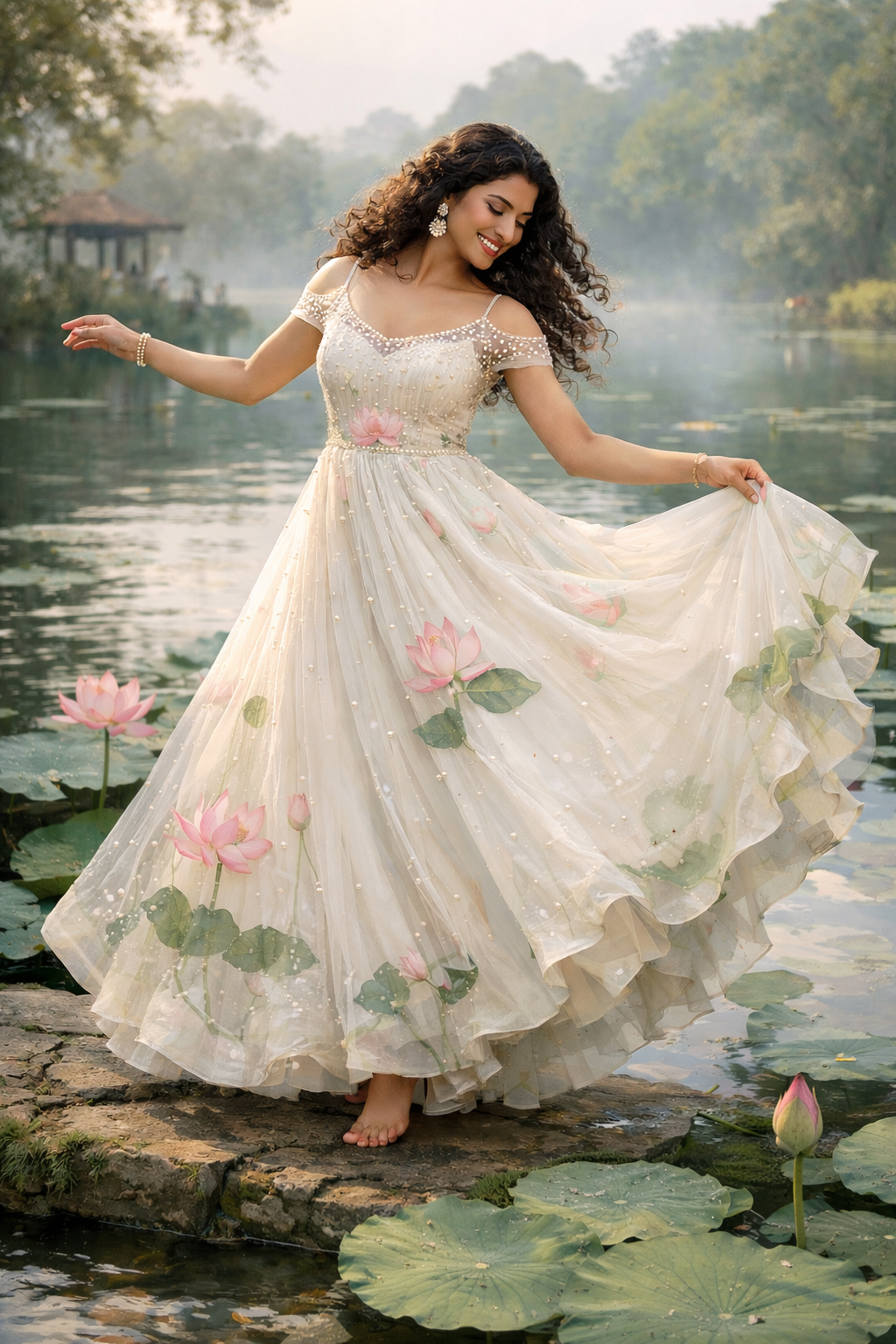 “Pushpāṅganā”- A Hand-Painted gown