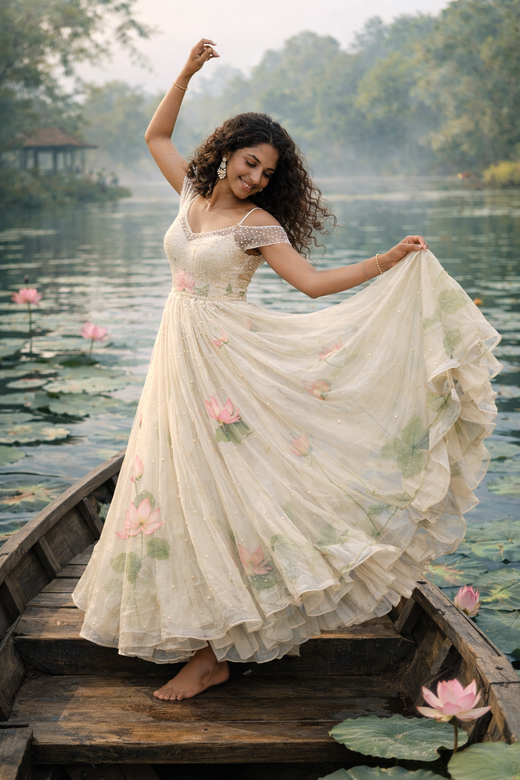 “Pushpāṅganā”- A Hand-Painted gown