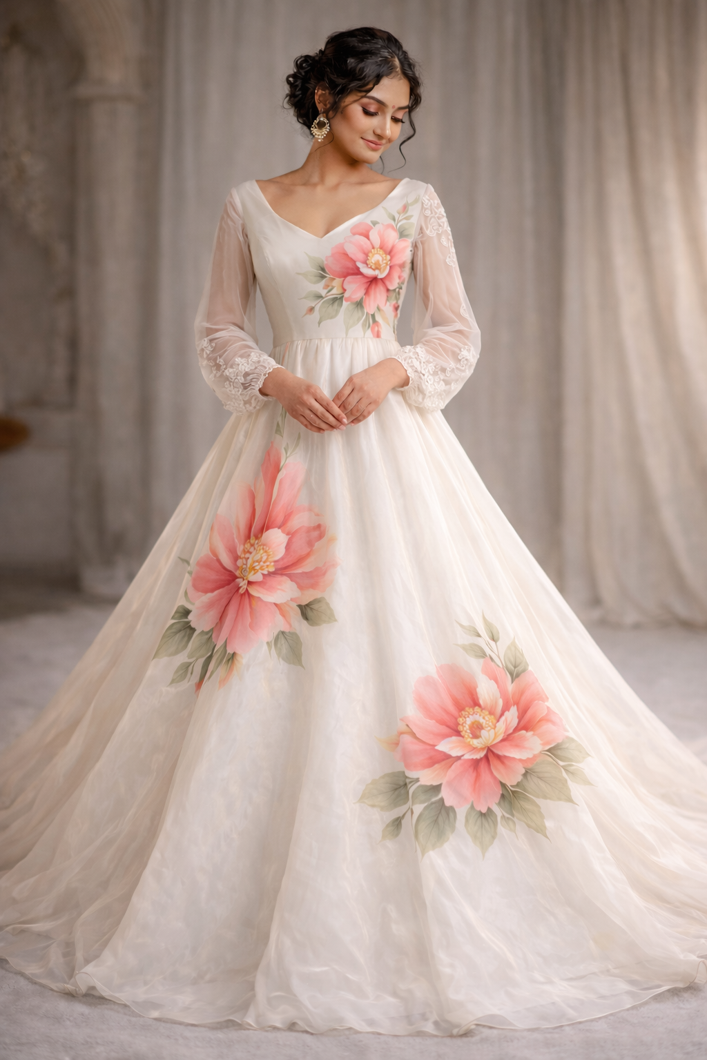 “Pushpāṅganā”- A Hand-Painted gown