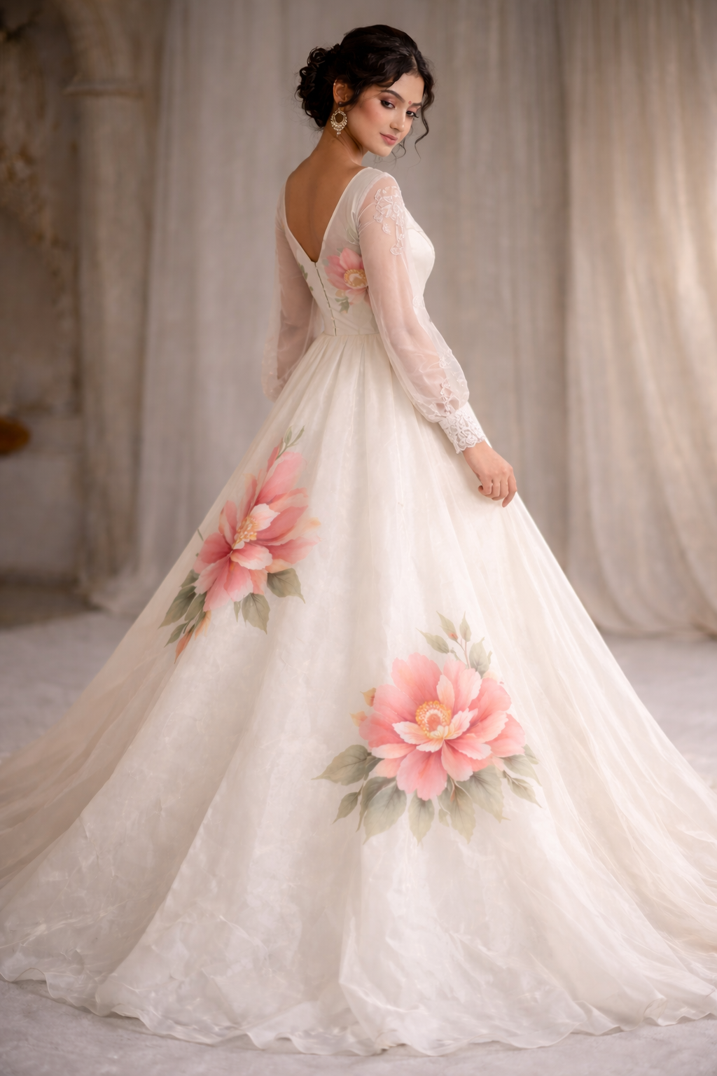 “Pushpāṅganā”- A Hand-Painted gown