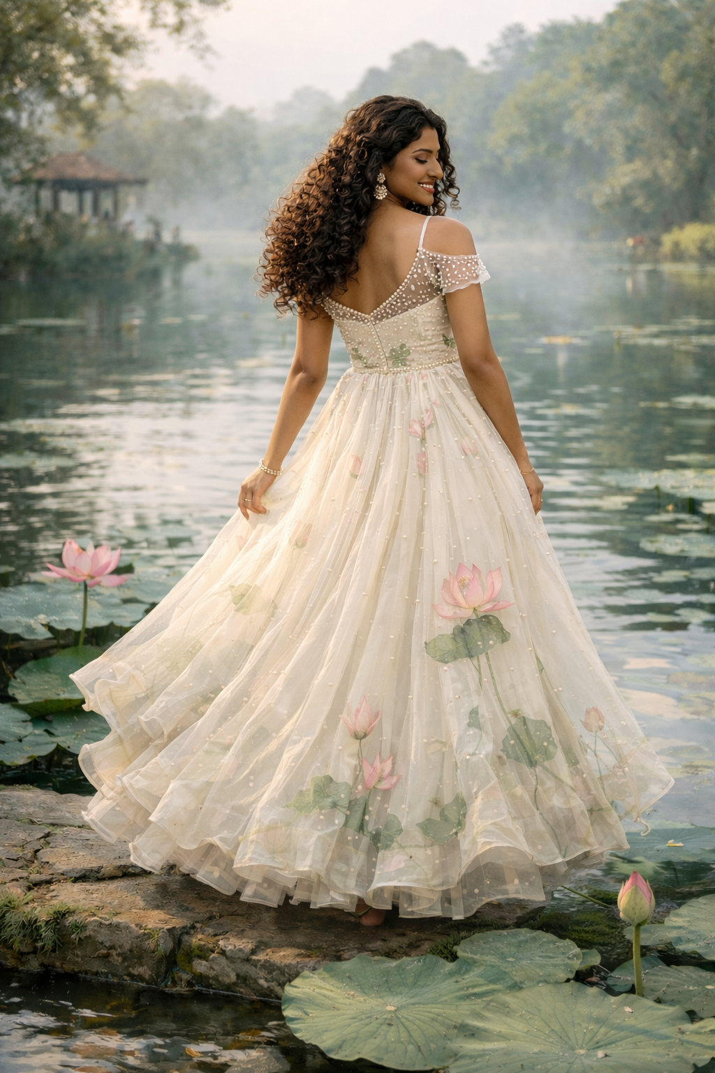 “Pushpāṅganā”- A Hand-Painted gown