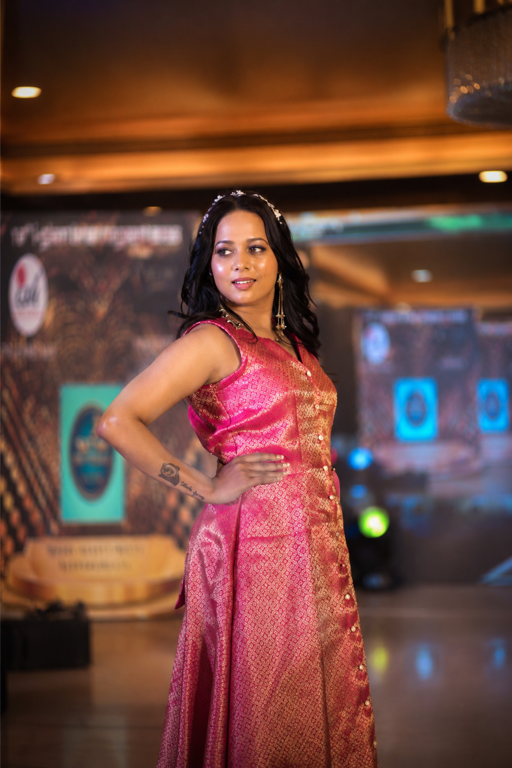 The Royal Rose – Banarasi Brocade indo western Dress.