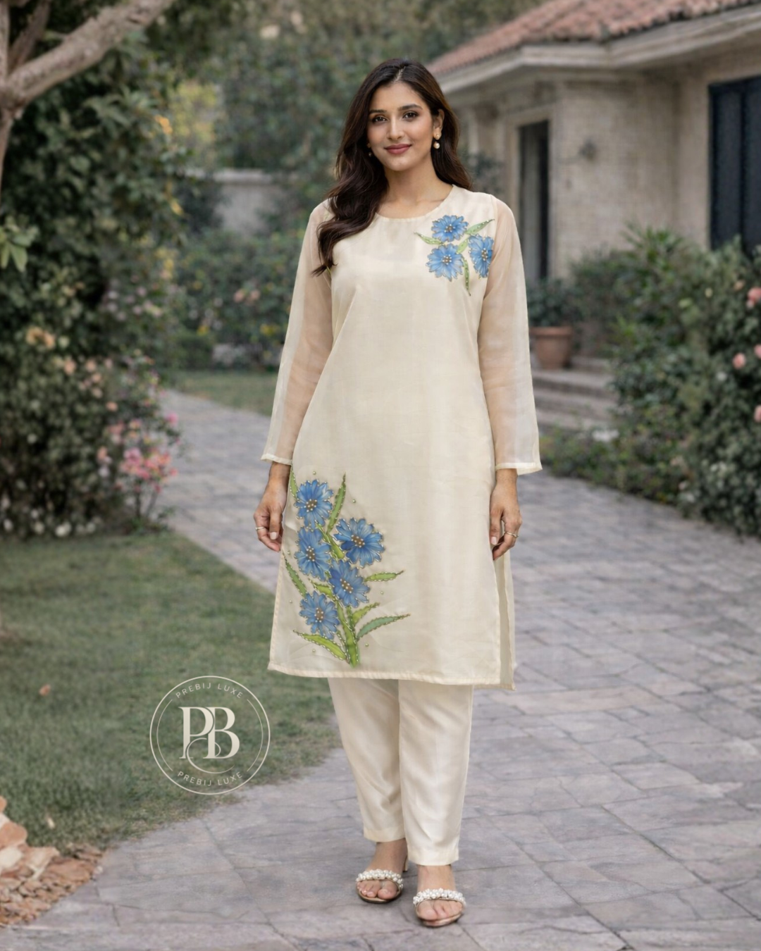 Hand Painted Organza Coord Set